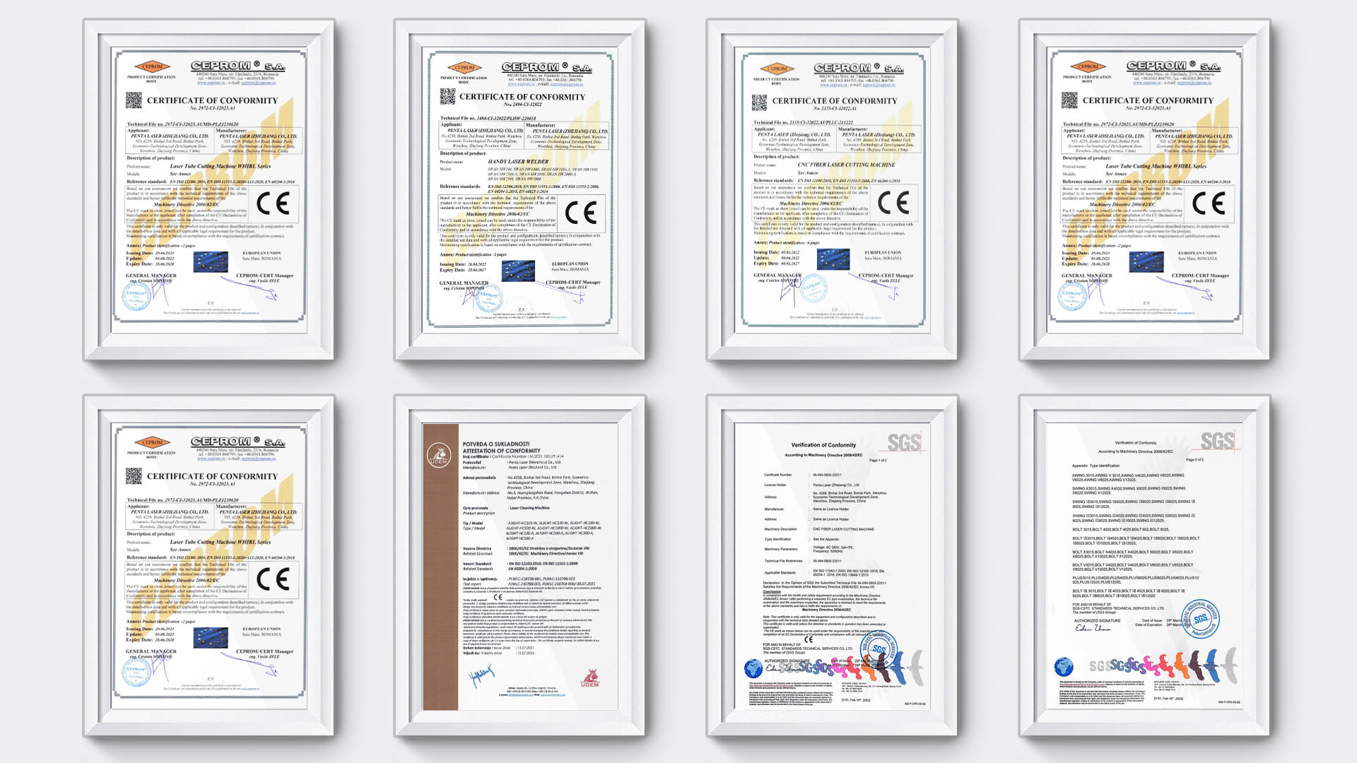 Pentalaser-machine-Rhino Series H-balk lasersnijmachine-certificaten